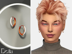 Sims 4 — Della - female earrings by FlyStone — Great earrings in for of rings with stones on the rim