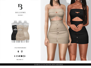 Sims 3 — Bandeau Cut Out Button Down Mini Dress by Bill_Sims — This dress features a bandeau design and a cut out detail!
