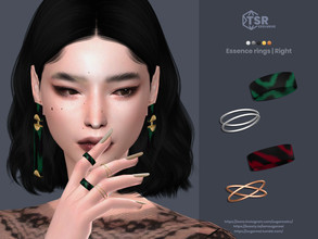 Sims 4 — Essence female rings | Right by sugar_owl — Acrylic and metal rings set for female sims. 5 swatches. Teen -