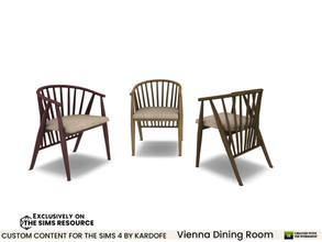 Sims 4 — Vienna Dining Room Dining Chair by kardofe — Modernised Windsor back chair, wood with fabric seat, in three