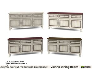 Sims 4 — Vienna Dining Room Sideboard by kardofe — Wooden sideboard, with doors and drawers, in four colour options