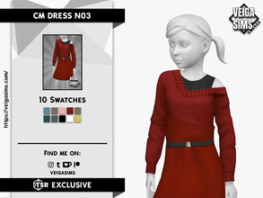 Sims 4 — CF DRESS N03 by David_Mtv2 — For child; 10 swatches; New maps; New mesh (frankenmesh) with all LODs.