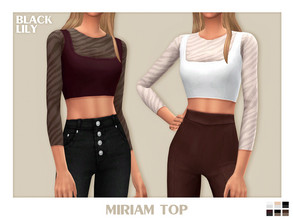 Sims 4 — Miriam Top by Black_Lily — YA/A/Teen 6 Swatches New item