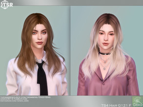 Sims 4 — Long Layered Hairstyle - G121 by Daisy-Sims — 21 base colors + 9 ombre colors hat compatible all LODs 20k poly