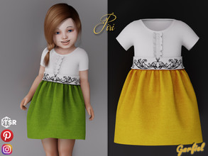 Sims 4 — Piri - Simple dress with ruffles and a pattern at the waist by Garfiel — Cute toddler outfit.