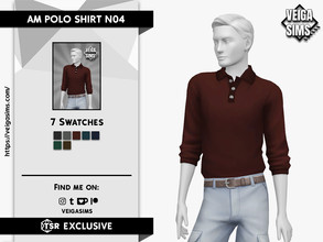 Sims 4 — AM POLO SHIRT N04 by David_Mtv2 — - For teen to elder; - 7 swatches; - New mesh with all LODs; - New maps.