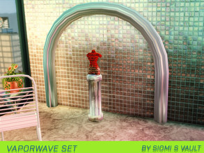 Sims 4 — Vaporwave set Wall Decor 02 by siomisvault — Another classic of the vaporwave the arc! Hope you like it.Thank