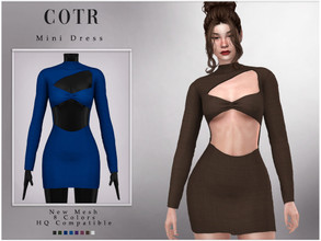 Sims 4 — ChordoftheRings Mini Dress D-214 by ChordoftheRings — ChordoftheRings Mini Dress D-214 - 8 Colors - New Mesh