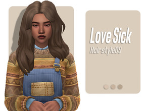Sims 4 — Love Sick Hairstyle by AarainAroma — Aroma Hairstyle 09 All LODs Custom CAS thumbnail Works with hats
