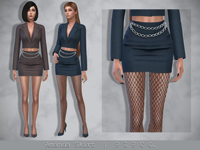 Sims 4 — Amanda Skirt. by Pipco — A trendy skirt in 14 colors. Base Game Compatible New Mesh All Lods HQ Compatible