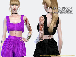 Sims 4 — CC.Deva Top Set by carvin_captoor — Created for sims4 All Lod 6 Swatches Don't Recolor And Claim you own (YOU