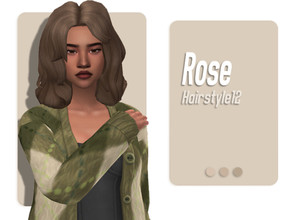 Sims 4 — Rose Hairstyle by AarainAroma — Aroma Hairstyle 12 All LODs Custom CAS thumbnail Works with hats