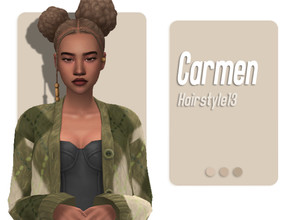 Sims 4 — Carmen Hairstyle by AarainAroma — Aroma Hairstyle 13 All LODs Custom CAS thumbnail Works with hats