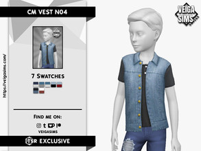 Sims 4 — CM VEST N04 by David_Mtv2 — - For child only; - 7 swatches; - New mesh with all LODs; - New maps.