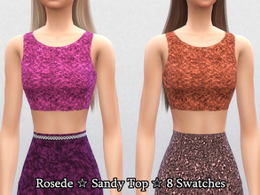 Sims 4 — Sandy Top by _Rosede_ — For: Teen, Young Adult, Adult, Elder Type: Everyday, Party, Hot Weather 8 Swatches