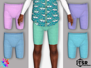 Sims 4 — Toddler Short Denim Leggings by Pelineldis — Some cool denim leggings in light colors for boys and girls. Can be
