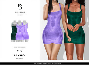 Sims 3 — Velvet Sweetheart Neckline Mini Dress by Bill_Sims — This dress features a velvet material with a sweetheart