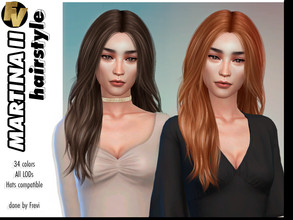 Sims 4 — Martina Hairstyle (style II) by Frevi — New hairmesh 34 colours HQ texture All LODs Hat compatible Hope you like