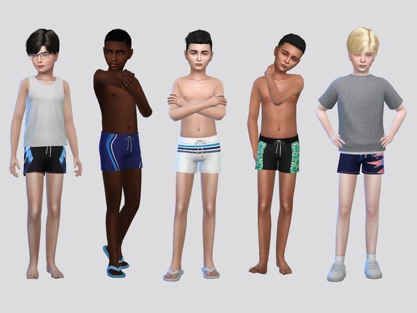 Sims 4 — Surf Trunks Boys by McLayneSims — TSR EXCLUSIVE Standalone item 8 Swatches MESH by Me NO RECOLORING Please don't
