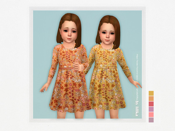 Sims 4 — Merle Dress by lillka — Merle Dress 6 swatches Base game compatible Custom thumbnail