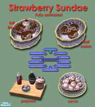 Sims 2 — Ice Cream Delights - Strawberry Sundae by Simaddict99 — Made with fresh churned, strawberry ice cream, chocolate