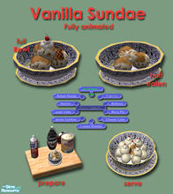 Sims 2 — Ice Cream Delights - Vanilla Sundae by Simaddict99 — Made with fresh churned, vanilla ice cream, caramel sauce