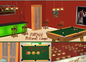 Sims 2 — Daring Billiard Lamp by DOT — Daring Billiard Lamp, Ceiling Lamp *misplaced for centering over Billiard Table*