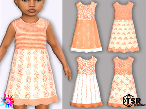 Sims 4 — Apricot Cream Dress - Needs SP Toddler by Pelineldis — Cute short summer dress in different shades of apricot