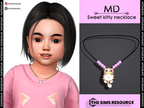 Sims 4 — Sweet kitty Necklase Toddler by Mydarling20 — new mesh base game compatible all lods all maps 6 colors