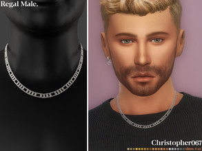 Sims 4 — Regal Necklace - Male by christopher0672 — This is a stylish long Figaro chain necklace. 21 Colors New Mesh by