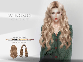 Sims 4 — WINGS-HAIR-ES0320-French flat curls by wingssims — Colors:20 All lods Compatible hats Make sure the game is