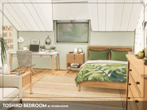 Sims 4 — Toshiko Bedroom (TSR only CC) by xogerardine — Warm, cozy bedroom! x