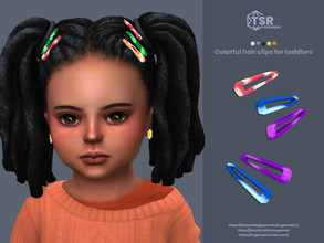 Sims 4 — Colorful hair clips for toddlers by sugar_owl — Mixed colors acrylic hair pins for toddlers. 5 swatches. Maxis