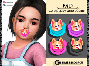 Sims 4 — Cute Puppy Sullie Pacifier Toddler by Mydarling20 — new mesh Base game compatible all lods all maps 9 colors