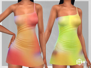 Sims 4 — Rainbow Party Dresses by saliwa — 4 Swatches for casual wear