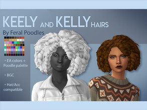 Sims 4 — Kelly Hair by feralpoodles — Big, fluffy, curly! This is the SECOND hair (right) in the preview, the first one