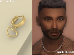 Sims 4 — Darling Earrings Male - Left by christopher0672 — This is an adorable pair of chunky hoop heart pendant earrings