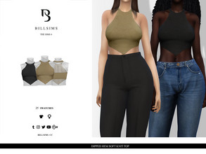 Sims 4 — Dipped Hem Soft Knit Top by Bill_Sims — This top features a soft knit material with a hem design! - Female,