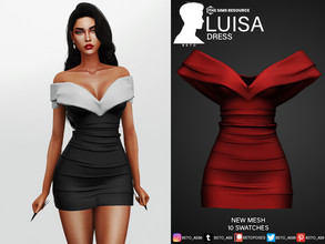 Sims 4 — Luisa (Dress) by Beto_ae0 — Elegant dress for parties, Enjoy it - 10 colors - New Mesh - All Lods - All maps