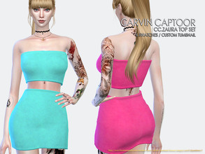 Sims 4 — CC.Zaura Top Set by carvin_captoor — Created for sims4 All Lod 6 Swatches Don't Recolor And Claim you own (YOU