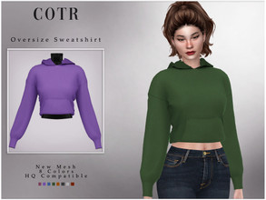 Sims 4 — Oversize Sweatshirt T-398 by ChordoftheRings — - 8 Colors - New Mesh (All LODs) - All Texture Maps - HQ
