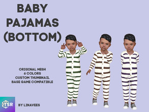 Sims 4 — NATHANIEL - KIDS PAJAMAS (BOTTOM) by linavees — Original Mesh 6 colors Custom thumbnail Base game compatible