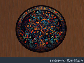 Sims 4 — Classic Pattern Round rug #6 by Samtuse963 — A classic pattern round rug. For base game. 6 color. by samtuse963