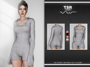 Sims 4 — KNIT PLAYSUIT BD898 by busra-tr — 10 colors Adult-Elder-Teen-Young Adult For Female Custom thumbnail -Compatible