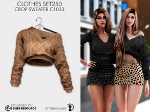 Sims 4 — Clothes SET250 - Crop Sweater C1033 by turksimmer — 10 Swatches Compatible with HQ mod Works with all of skins
