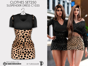 Sims 4 — Clothes SET250 - Suspender Dress C1035 by turksimmer — 10 Swatches Compatible with HQ mod Works with all of
