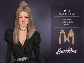 Sims 4 — Mia (Hairstyle) by JavaSims — -Female -T/YA/A/E -84+ Colors -New Mesh! -Hat Compatible! -Custom Thumbnail