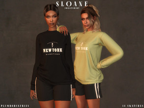 Sims 4 — SLOANE | sweatshirt by Plumbobs_n_Fries — New York Slogon Sweatshirt New Mesh HQ Texture Female | Teen - Elders