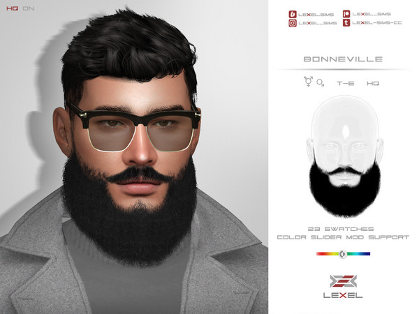 Sims 4 — Bonneville (facial hair) by LEXEL_s — - 23 swatches - Teen - elder - Male & T-male sims - HQ + uncompressed