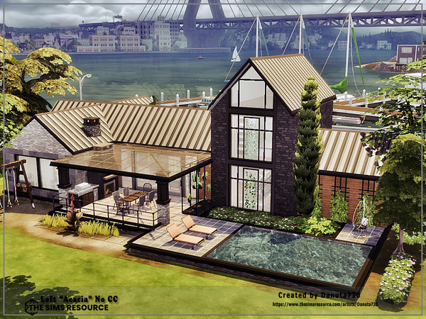 Sims 4 — Loft "Acacia" No CC by Danuta720 — An elegant house in a loft style. Comfortable interiors encourage